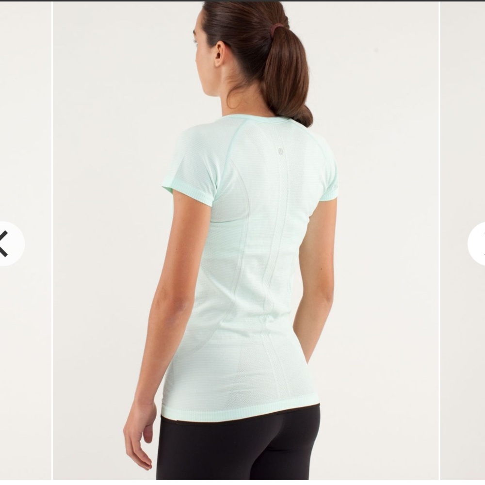 Lululemon Run:Swiftly Tech Shirt Sleeve Mint Movement/black Sz 4 - Picture 8 of 13